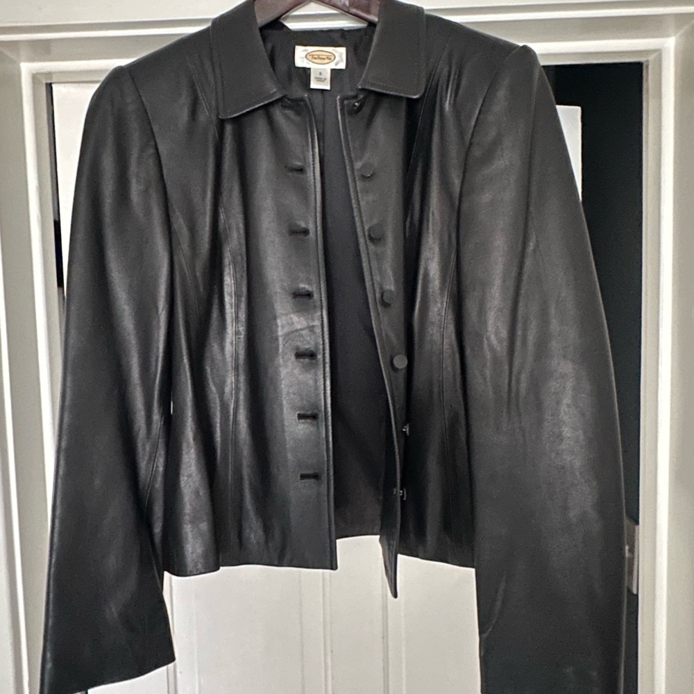 Talbots Classic Black Leather Jacket